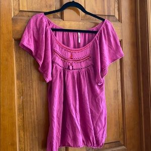 Free people pink Boho top